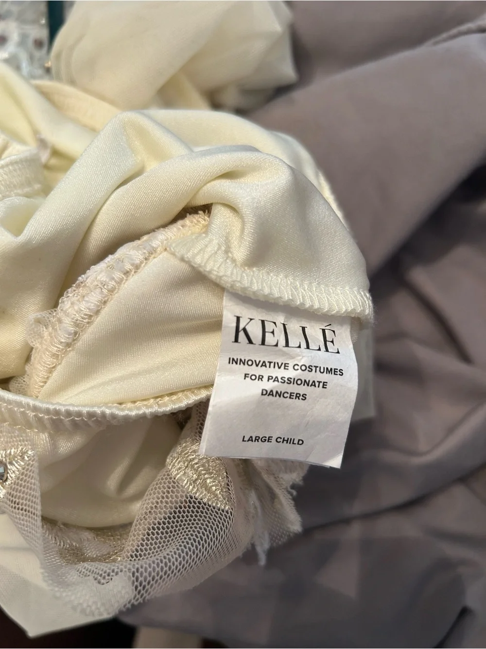 Kelle Cream/Ivory Embellished Two-Piece Dance Costume - Picture 3 of 3